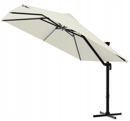 PARASOL OGRODOWY "ROMA" 3 x 3 M BEŻOWY Z POKROWCEM *5408
