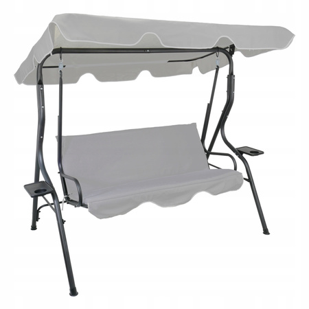 GARDEN SWING 170 X 110 X 153 CM GRAY WITHOUT ROOF WITH CUP HOLDERS