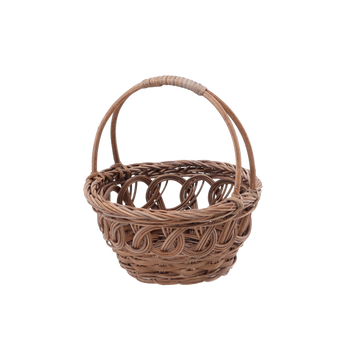 KOSZYK RATTANOWY 17 x 9/18 CM Z UCHWYTEM - BRĄZOWY *8857