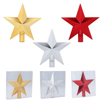 CHRISTMAS TREE SPIKE 20 CM STAR RED/GOLD/SILVER
