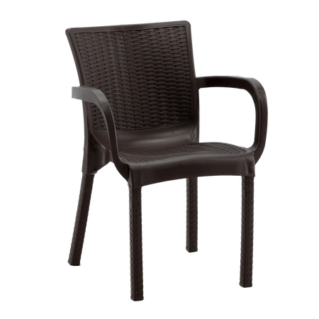 GARDEN CHAIR RATTAN 60 X 60 X 82 CM BROWN