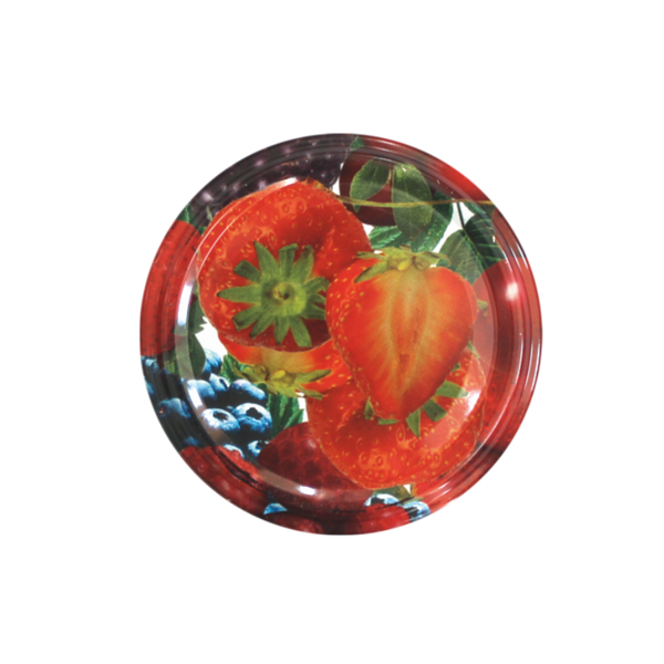 SET OF 10 LIDS DIA 66 STRAWBERRY WITH BLUEBERRY