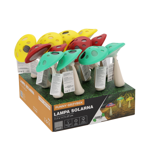 SOLÁRNA LAMPA VESSEL HUBA 11,5 x 11,5 x 27 CM MIX FARIEB disp=12ks *6070