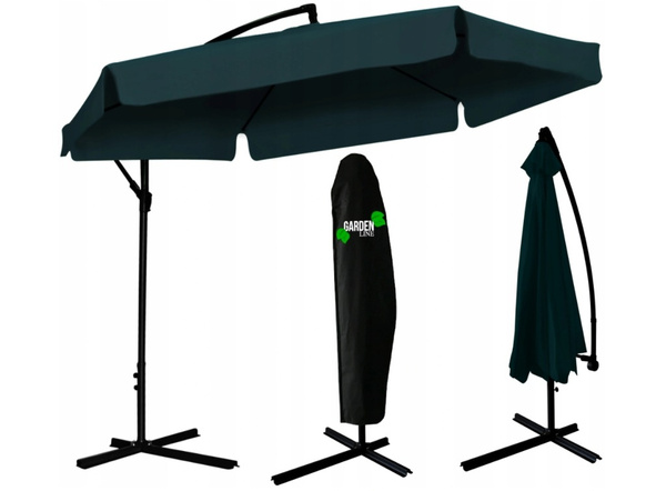 PARASOL DE GRĂDINĂ 3 M VERDE "BANANA" CU HUSĂ *2859