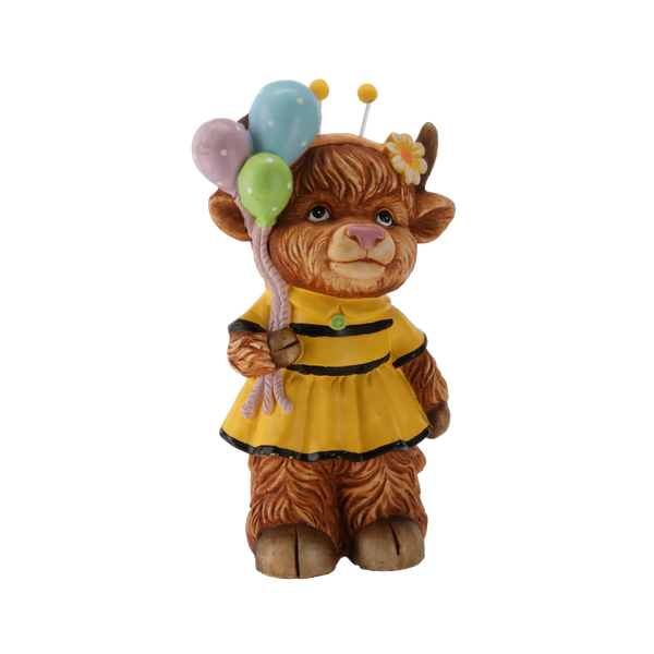 FIGURKA OGRODOWA - KROWA GÓRSKA Z BALONAMI 21,5 x 17,8 x 42,4 CM *7423