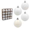 SET OF 16 BAUBLES 6 CM WHITE