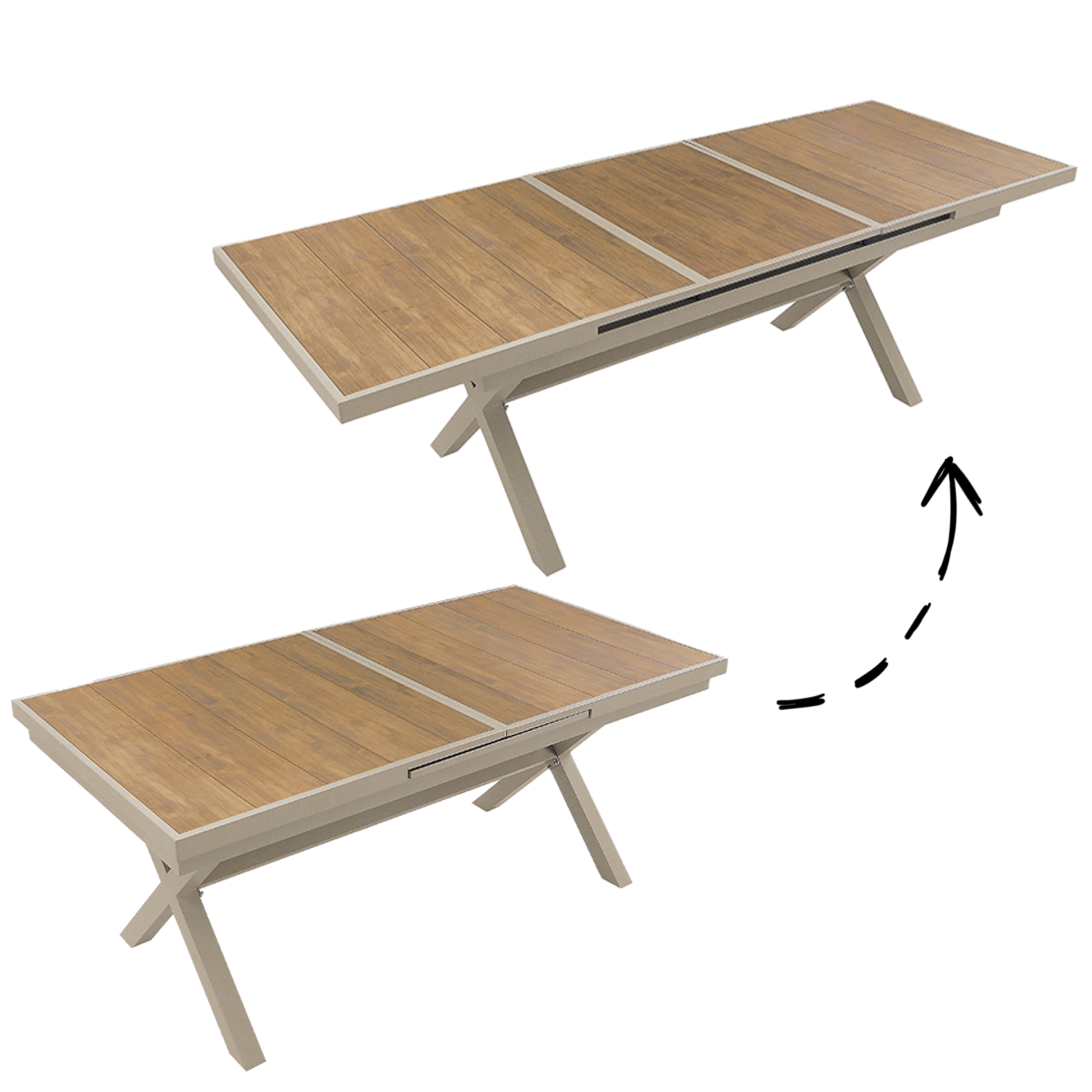 STÓŁ OGRODOWY ALUMINIOWY BEŻOWY 180/240 x 90 x 76 CM ROZKŁADANY pol_pl_STOL-OGRODOWY-ALUMINIOWY-BEZOWY-180-240-x-90-x-76-CM-ROZKLADANY-9136_4