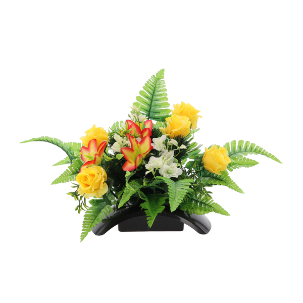 KOMBINACE CH-31 (ŠÍŘ. 55 CM, VÝŠ. 40 CM) RŮŽE S LILIÍ MIX BARVY