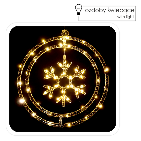 ŚWIĄTECZNA OZDOBA - ŚNIEŻYNKA MICRO LED 60L CIEPŁY BIAŁY NA BATERIE *1759