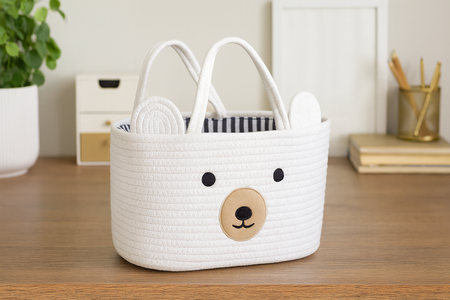 ORGANIZATOR ANIMAL CU MÂNERE 35 x 25 x 21 CM ALB DIM. L *5073