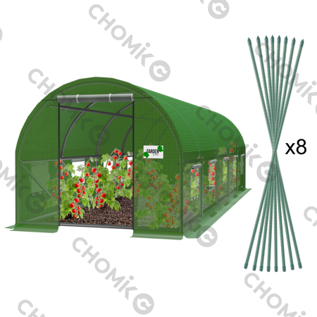 ZELENÝ ZÁHRADNÝ FOLIOVÝ TUNEL 5 SEGMENTOV 8 x 3 x 2 M *5620