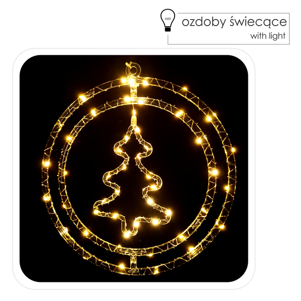 ŚWIĄTECZNA OZDOBA - CHOINKA MICRO LED 48L CIEPŁY BIAŁY NA BATERIE *1742