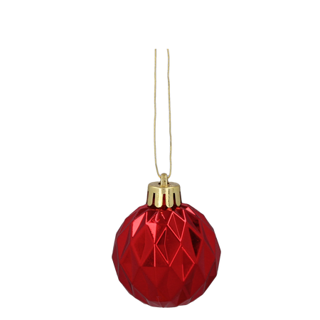 SET OF 47 BAUBLES 4-6 CM RED/GOLD/SILVER MIX DESIGNS