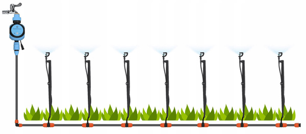 SADA NA KAPACIE Z 10 KUSOV ROTUJÚCIMI MIKRO-ZASIEVAČMI