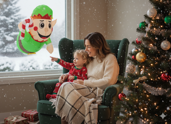 INFLATABLE ELF FOR WINDOW LED 90 CM