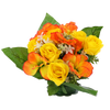 ARTIFICIAL BOUQUET OF FLOWERS ROSES AND HIBISCUS ASSORTED COLOURS