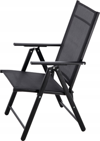 SKLADACIA ZÁHRADNÁ STOLICA OCEĽOVÁ 66 x 53 x 107 CM ČIERNA *3484