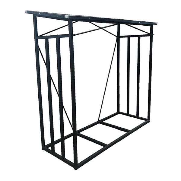 STOJAK METALOWY Z DASZKIEM NA DREWNO OPAŁOWE 185 cm x 70 cm x 185 cm *6332