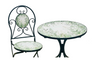ZESTAW MEBLI OGRODOWYCH METALOWYCH MOZAIKA "FYLLA" STÓŁ + 2 KRZESŁA