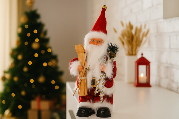 SANTA CLAUS WITH SKIS - PLAYING 30,5 CM