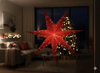 PAPER DECORATIVE STAR 60 CM BURGUNDY