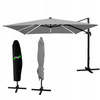 GARDEN UMBRELLA "ROMA" 3 X 4 M GRAY WITH COVER