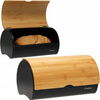CUFĂ SABROSO - EMAILAT CU CAPAC DIN BAMBUS 38 x 25 x 18 CM NEGRU *8893