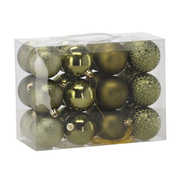 KPL. 24 BOMBEK 6 CM OLIV/BRONZAT/GRIȚĂ MIX DE MODELE *7269