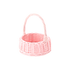 RATTAN BASKET 19 x 19 x 8.5/23 CM WITH HANDLE - PINK