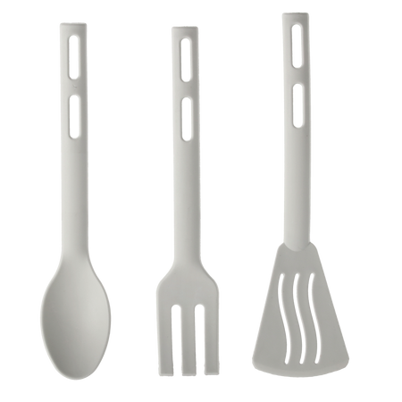 Set de 3 buc. ustensile de bucătărie furculiță + lingură + spatulă *0032