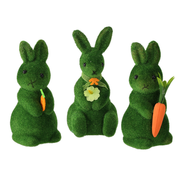 EASTER DECORATION - BUNNY GREEN 7 x 8 x 15 CM MIX 3 PATTERNS