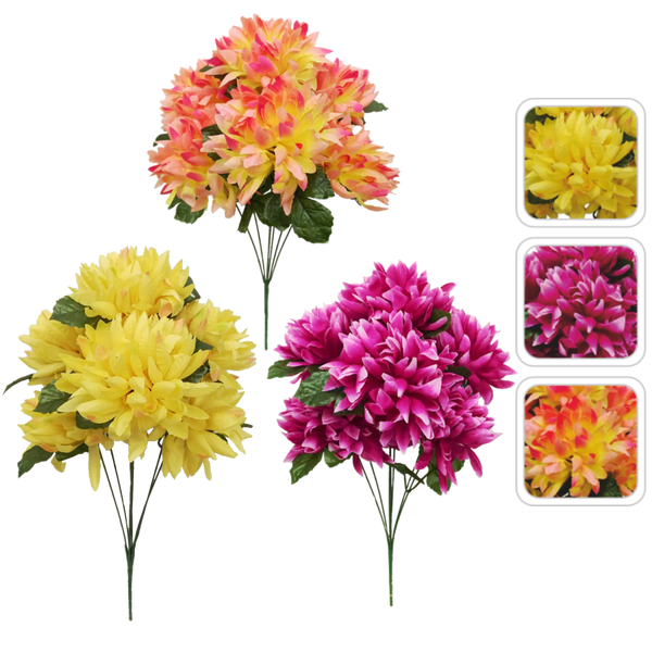 ARTIFICIAL BRANCH - CHRYSANTHEMUMS ASSORTED COLOURS