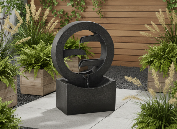 FONTAINA DE GRĂDINĂ CERC 34 X 16 X 47,8 CM LED *9731