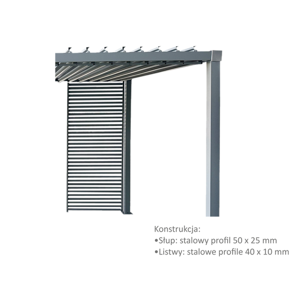 ŻALUZJA METALOWA 214 x 50 CM DO PERGOLI