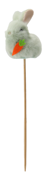 VEĽKONOČNÁ DEKORÁCIA NA PIKU - ZAJKO S MRKVOU 5,5 x 23 CM MIX 3 FARIEB bal=12ks *9106