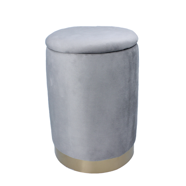 ROUND POUF 28 X 42 CM GREY