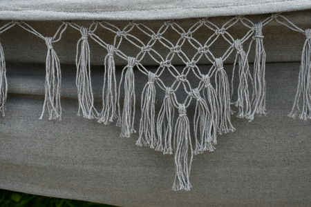 HAMAK S FRANŽAMI BOHO 200 x 150 CM BEŽOVÝ/SIVÝ *3194