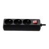 EXTENSION CORD POWER STRIP WITH SWITCH 3 SOCKETS 3M BLACK