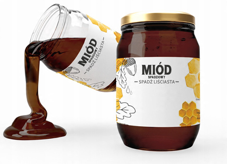 SADA 100 ŠTÍTIKOV MEDU SPADZIOVÉHO - SPADŇ DLISTOVÁ 154 x 60 MM *8238