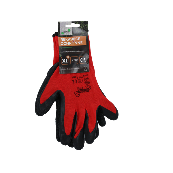 GARDEN GLOVES "10", POLYESTER WITH LATEX PACKET=12