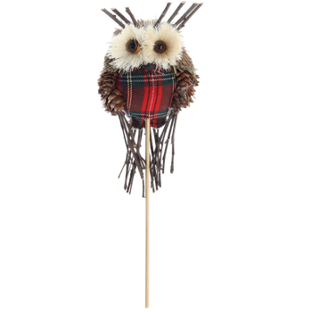 CHRISTMAS DECORATION - OWL ON A STICK 30 CM