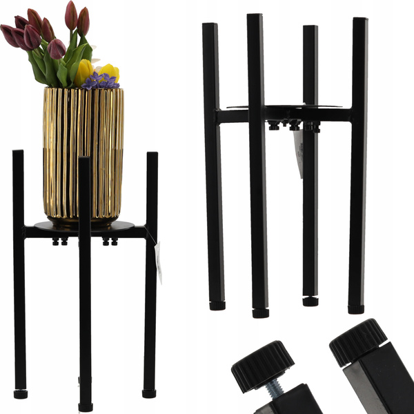 METAL STAND / FLOWER POT HOLDER 20 - 30.5 CM X 38 CM BLACK