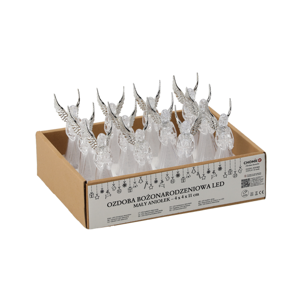 VYOBRAZENIE BOŽIEHO NARODENIA - MALÝ ANJELÍK LED PLASTOVÝ 4 x 4 x 11 CM MIX VZOROV disp=12ks *9018