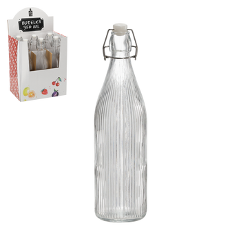 BUTELKA 950 ML OKRĄGŁA Z KORKIEM MECHANICZNYM disp=6szt *0550
