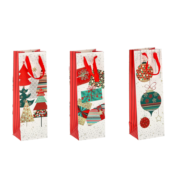 DÁRKOVÁ TAŠKA NA VÍNO BOŽONAR. 36 x 12 x 10 CM balení=12ks *0757