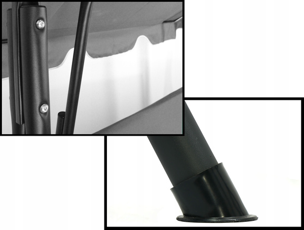 LEAGĂ DE GRĂDINĂ A-TYPE 170 x 118 x 153 cm GRI CU PERNE VERZI ȘI SUPORTURI PENTRU CEAIURI *9987