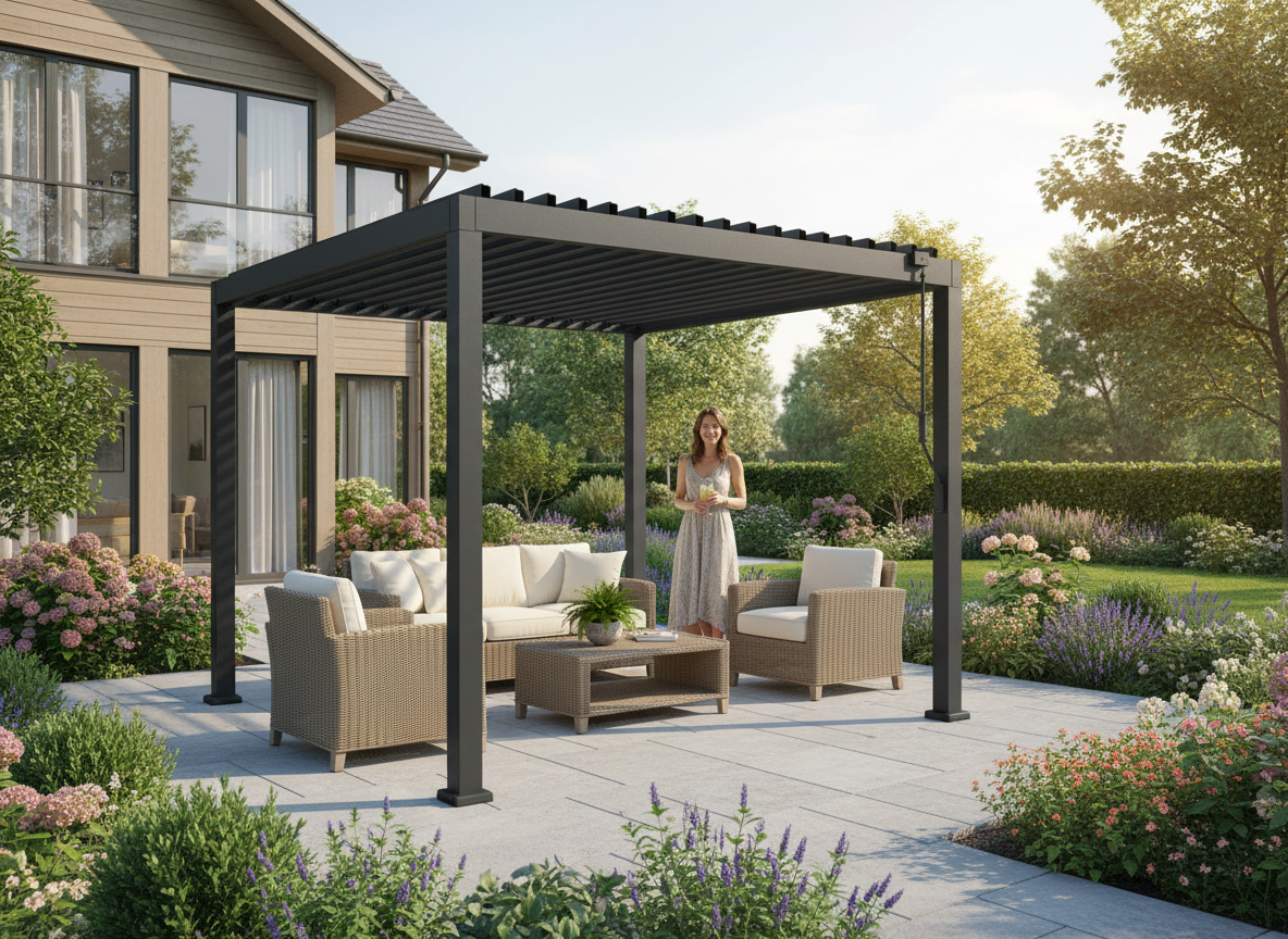 PERGOLA OGRODOWA ALUMINIOWA SZARA LED 3 x 3 x 2,5 M pol_pl_PERGOLA-OGRODOWA-ALUMINIOWA-SZARA-LED-3-x-3-x-2-5-M-8990_10