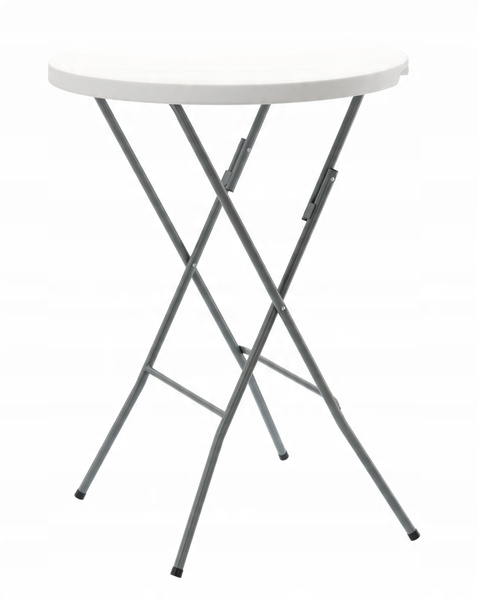 FOLDING CAMPING TABLE DIA80 X H110 CM ROUND WHITE