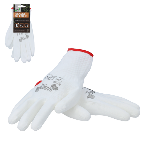 GARDEN GLOVES "7", POLYESTER WITH POLYURETHANE PACKET=12