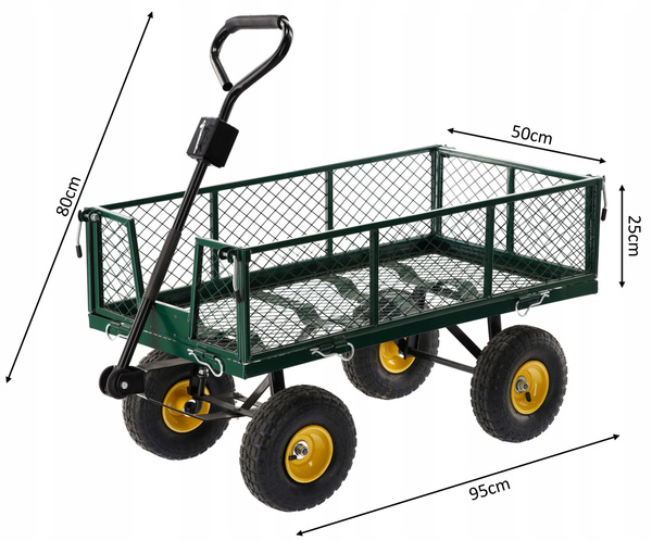 WÓZEK OGRODOWY DWUFUNKCYJNY ZIELONY